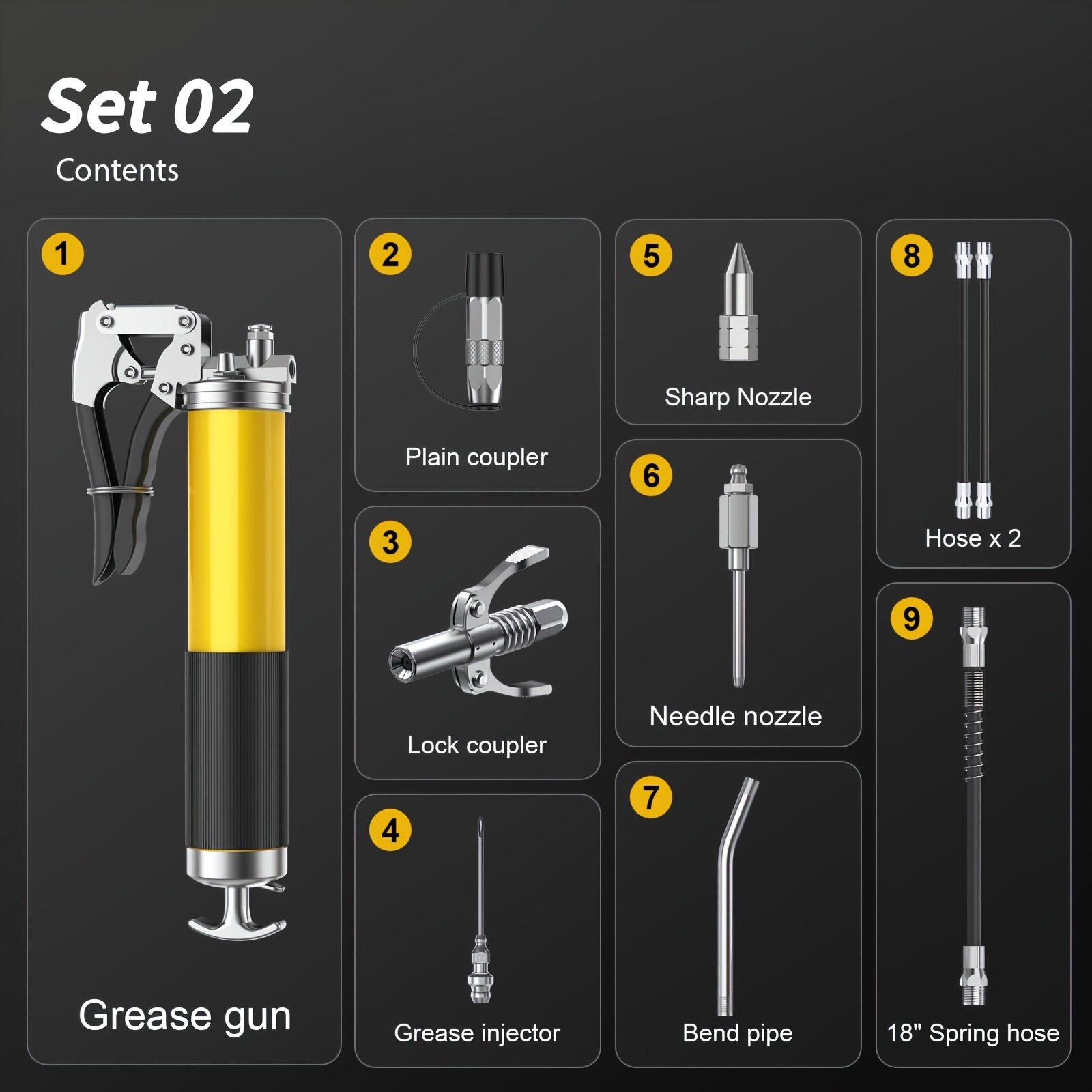 TEMU Heavy Duty Grease Set With 14oz Cartridge, 18