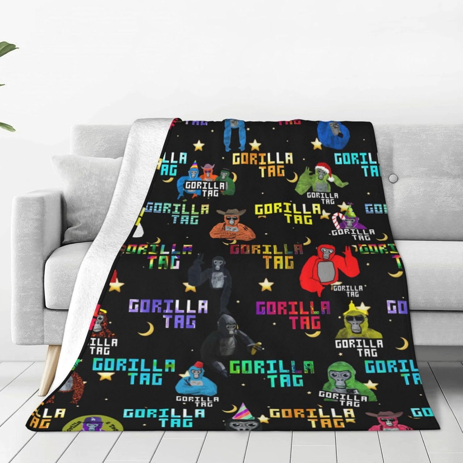 

Gorilla Tag Fleece Throw Blanket - Soft, Warm & Hypoallergenic | Ideal For Bed, Sofa & Party Decor | Lightweight & Foldable | Perfect Gift For Game Enthusiasts