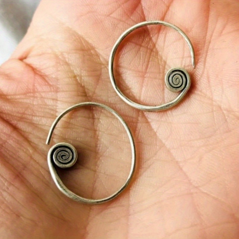 Spiral Hoop Earrings. Women's Minimalist Earrings