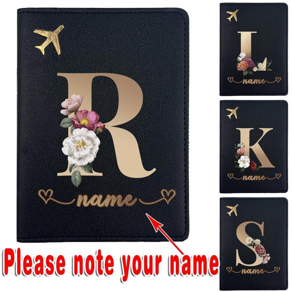 

Personalized Faux Leather Passport Holder -, Rfid Blocking Travel Wallet With Custom Name & Letter Design, Slim Payment Method Case Organizer For Business And Tickets