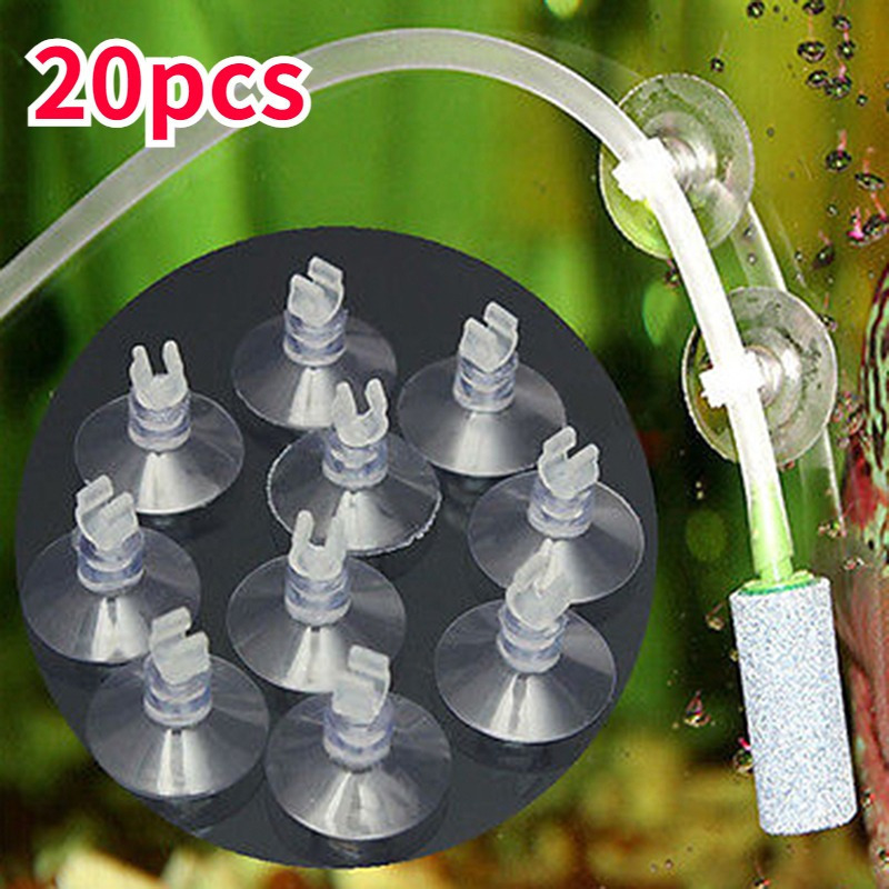 TEMU 20 Ventouses pour aquarium pour fixer les tuyaux de pompe à air, batterie