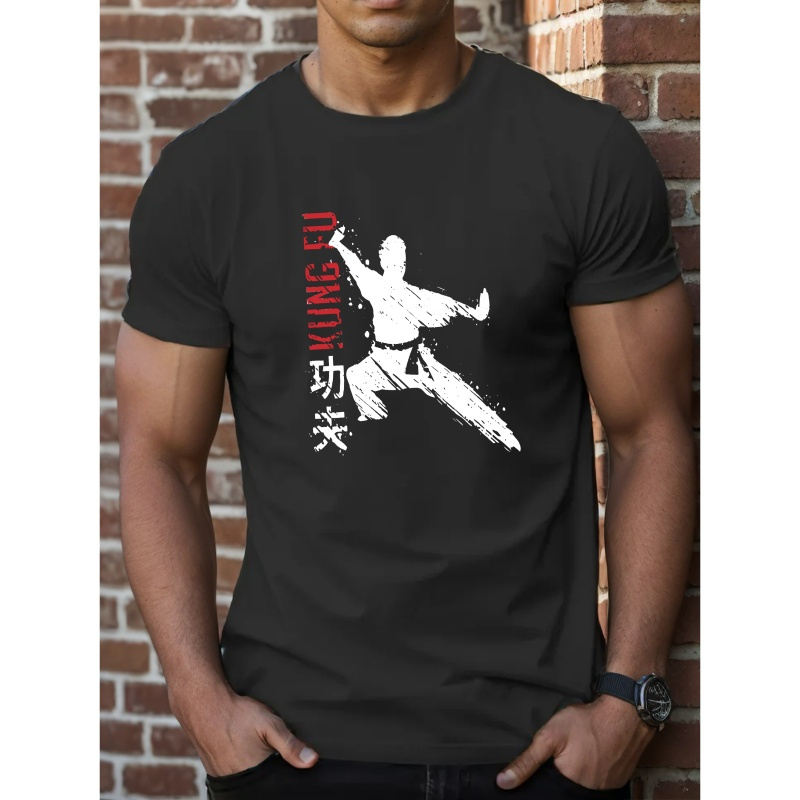 

Effort Men's Polyester Kung Fu Graphic Tee | 100% Polyester Knit Fabric | Geometric Pattern | Casual Crew Neck | Slight Stretch Regular Fit | Summer T-shirt Top