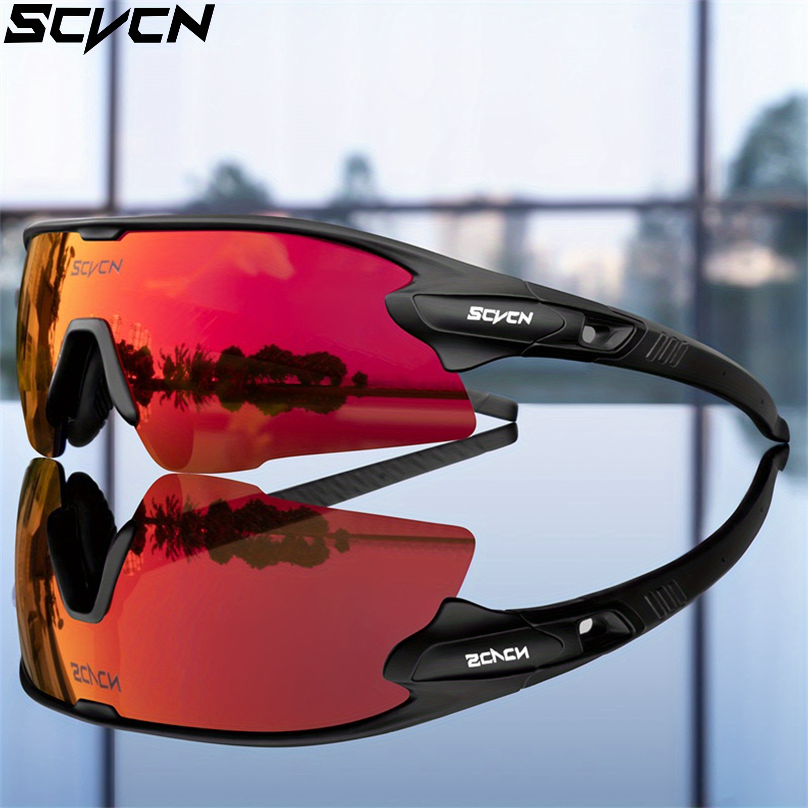 

Scvcn Bike Cycling Glasses 1 Lens Men Women Bike Cycling Sports Glasses Outdoor Bicycle Riding Cycling Glasses Fishing Eyewear Hiking Fashion Glasses Golf Eyewear