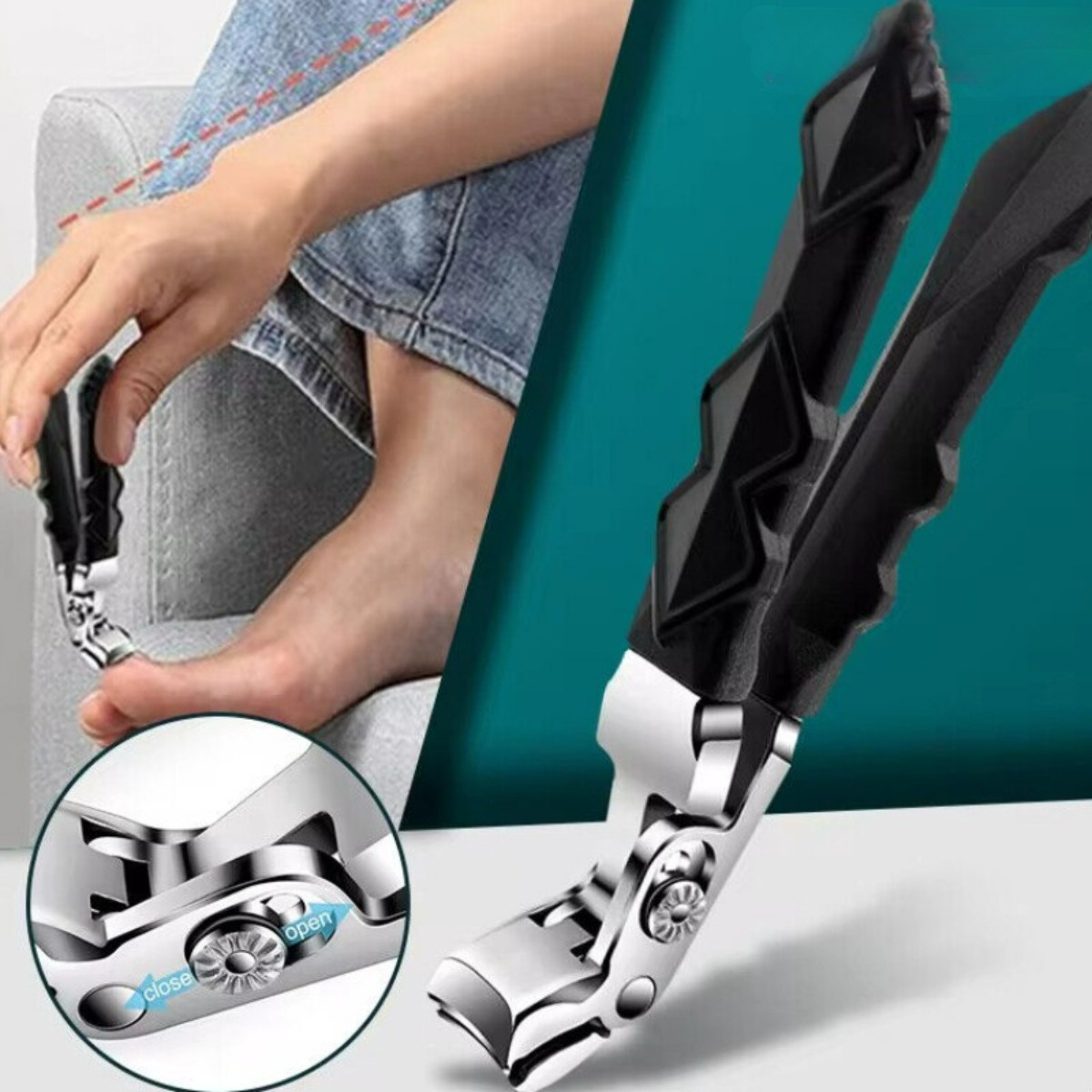  pro toenail clippers professional design ergonomic grip stainless steel easy adjustment no fragrance nail care tool for home use details 0