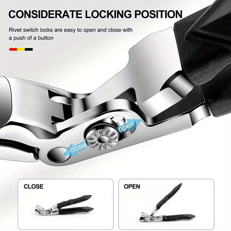  pro toenail clippers professional design ergonomic grip stainless steel easy adjustment no fragrance nail care tool for home use details 2