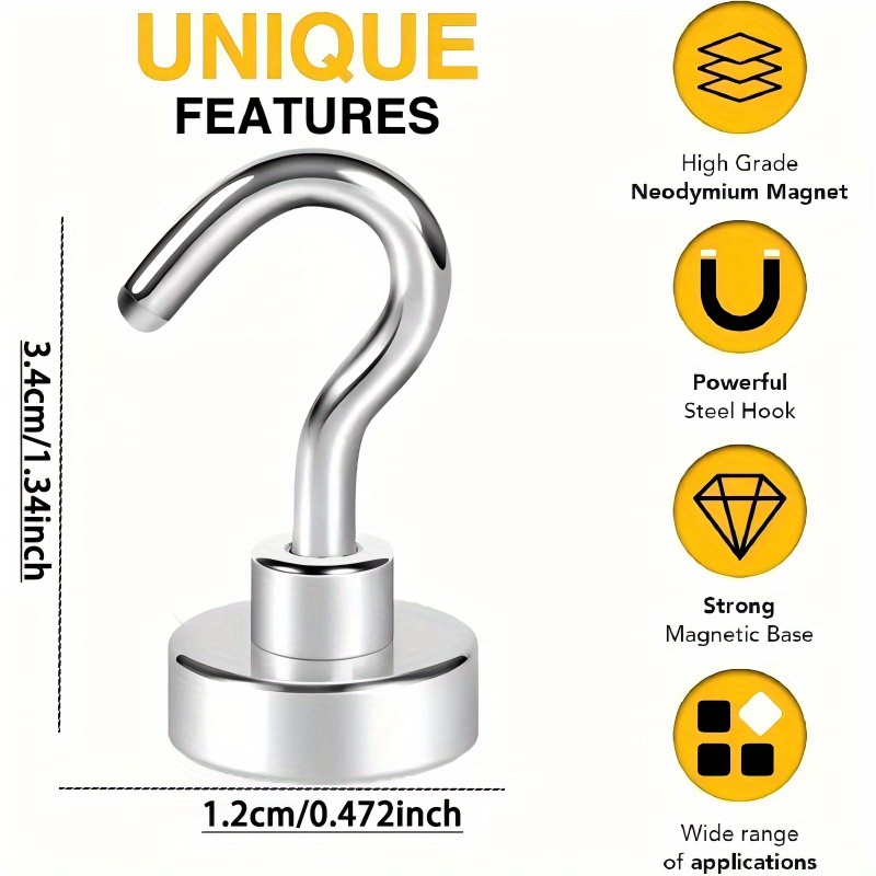 29pcs Magnetic Hooks Metal Door Hooks Non-Slip Resistant Surface  Suitable for Cruise Ship, Refrigerator, Home