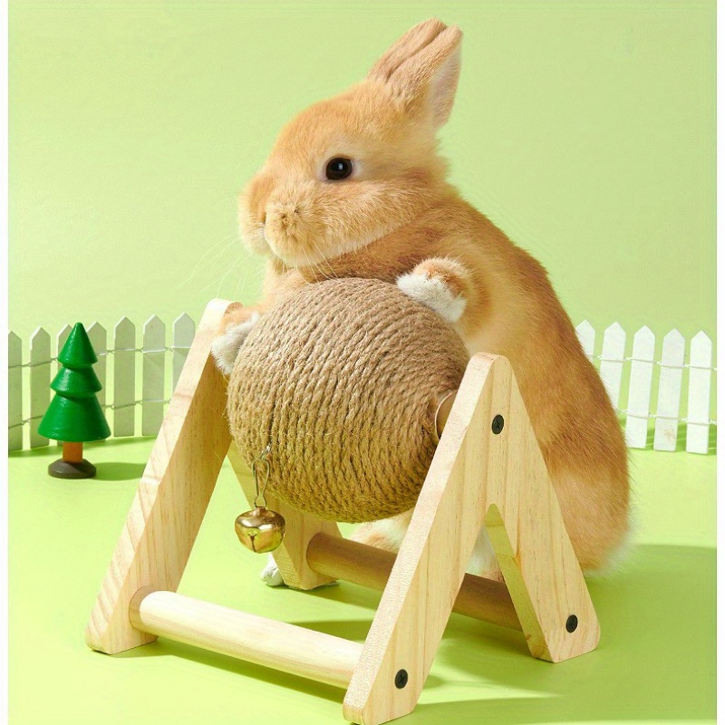 

Polyester Fiber Pet Sisal Claw And Tooth Care Ball Toy For Rabbits - , Non-toxic, Stress And Venting Toy For Small Animals