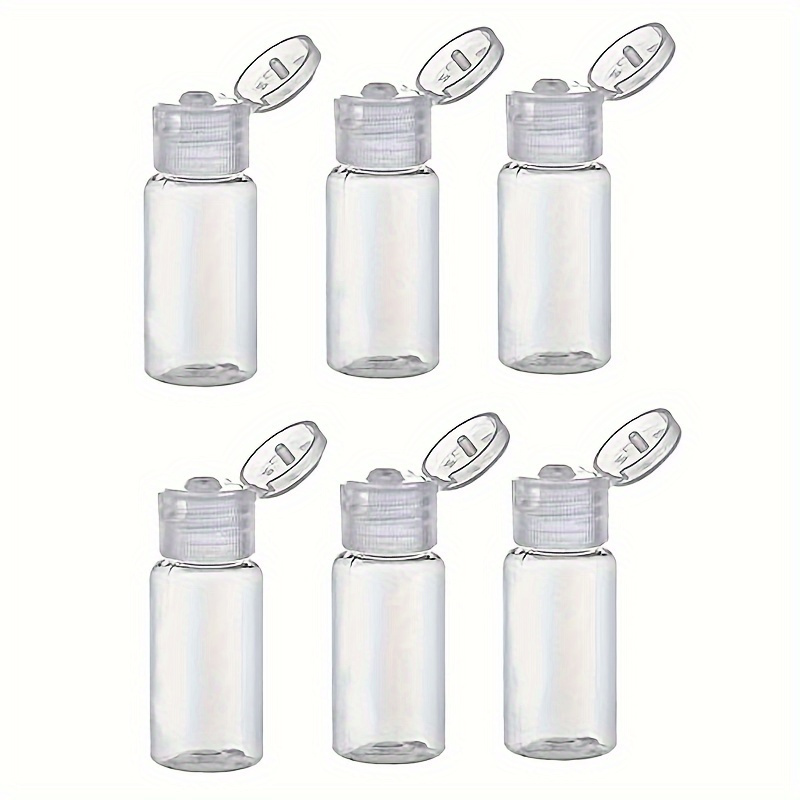 

6pcs/4pcs 15ml-30ml/0.5oz-1oz Travel Empty Plastic Sample With Flip Vial Jar Suitable For Lotion Makeup Sample Shampoo