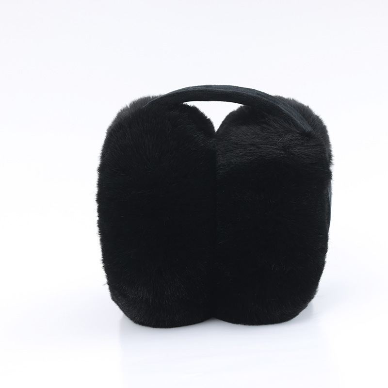 Women's Winter Faux Fur Warm Foldable Knit Cashmere Earmuffs - Outdoor Stretchable Plush Ear Warmers, Cute Frostbite-Resistant Ear Covers details 6