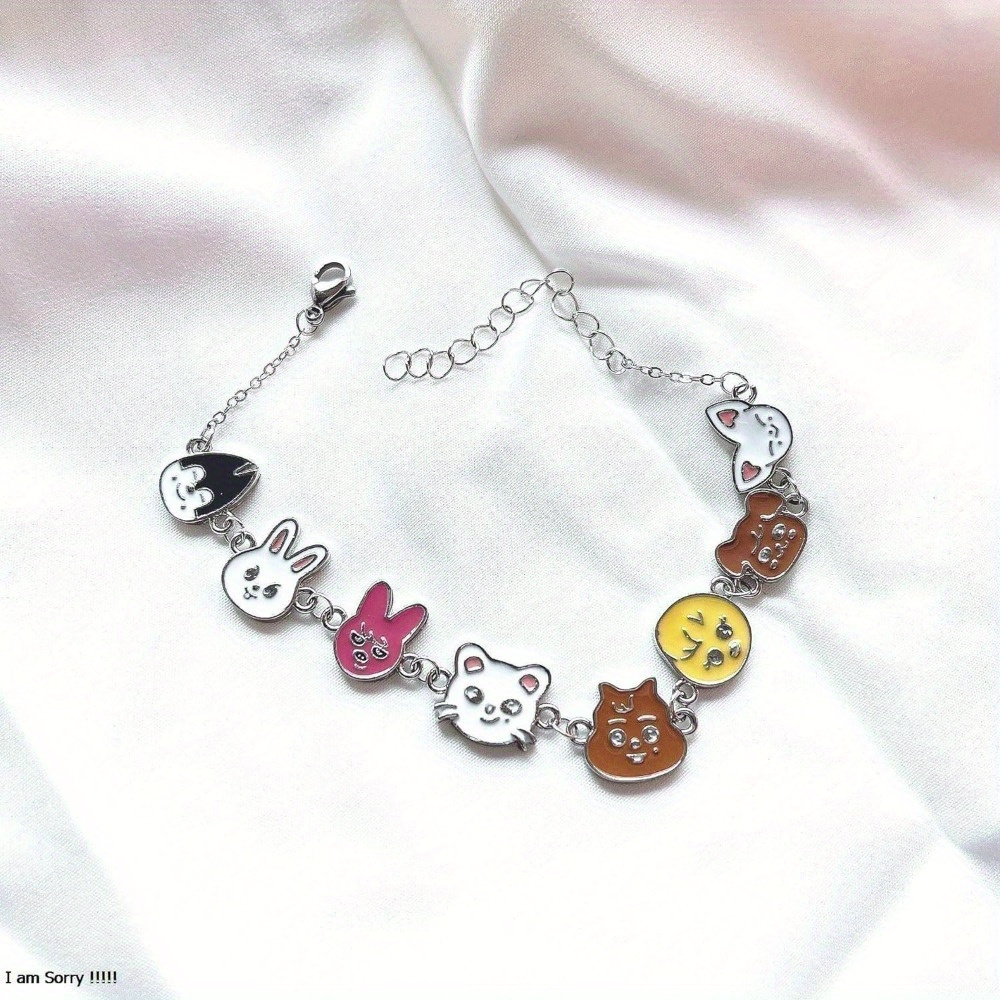 kpop skz inspired alloy charm bracelet cute animal designs - Temu