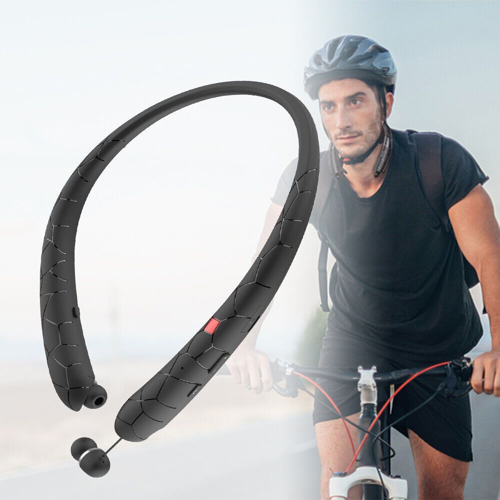 

Retractable Earbuds With Microphone Neckband Headphones Running Headphones For Office, Outdoor Sports