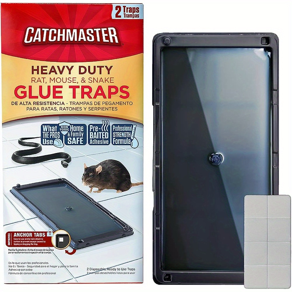 

(3 Pack) Heavy Duty Baited Rat Glue Traps, 2 Count - Indoor Use, Safe & Non-toxic - For Rats, Mice, And Insects