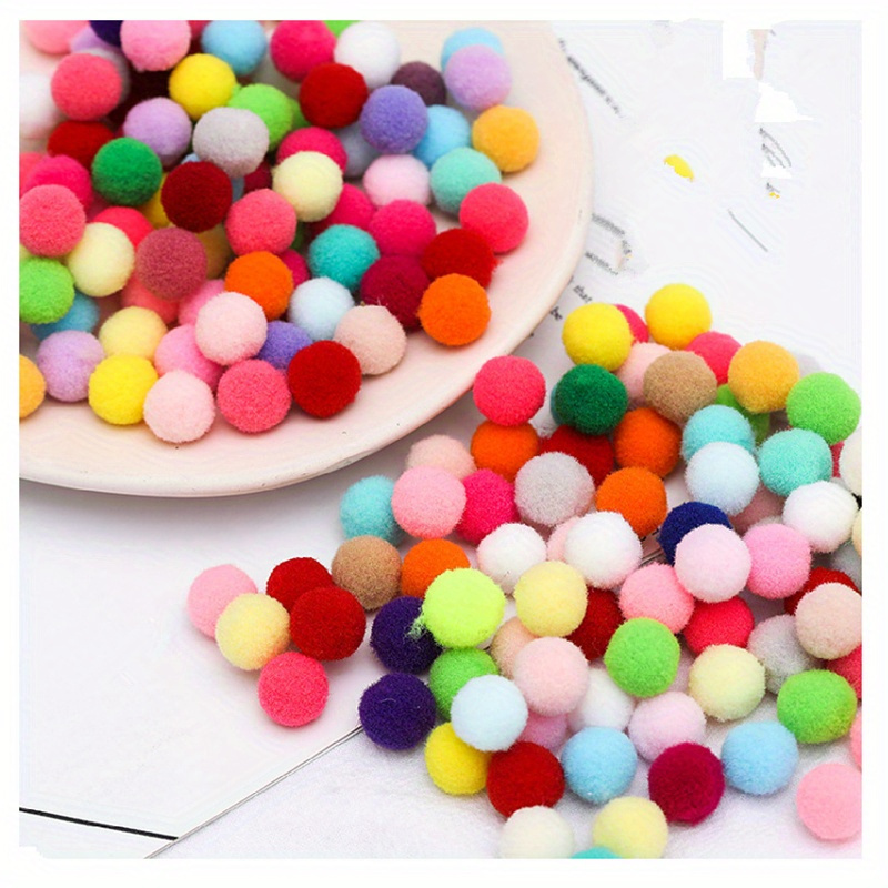 

50/200pcs Furry Pom Poms - Super Stretchy, Vibrant Colors, Diy Art Handcraft Sewing Clothing - For Birthday Celebrations And Crafting Fun