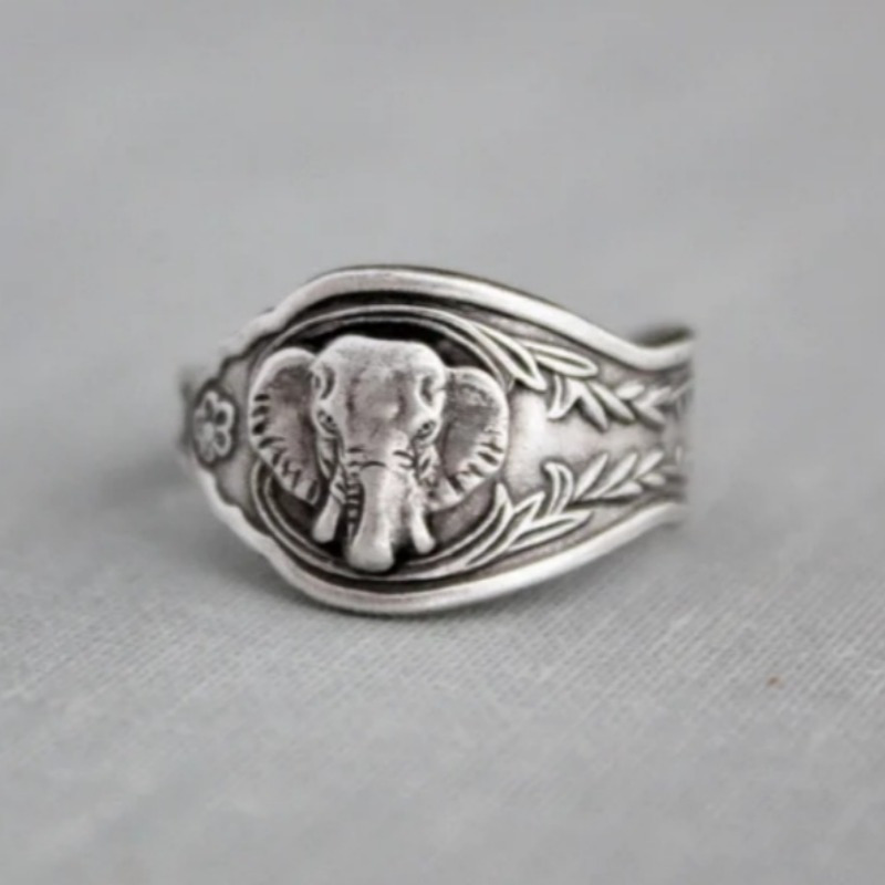 Vintage Elephant Spoon Ring for Casual Attire & Gifting