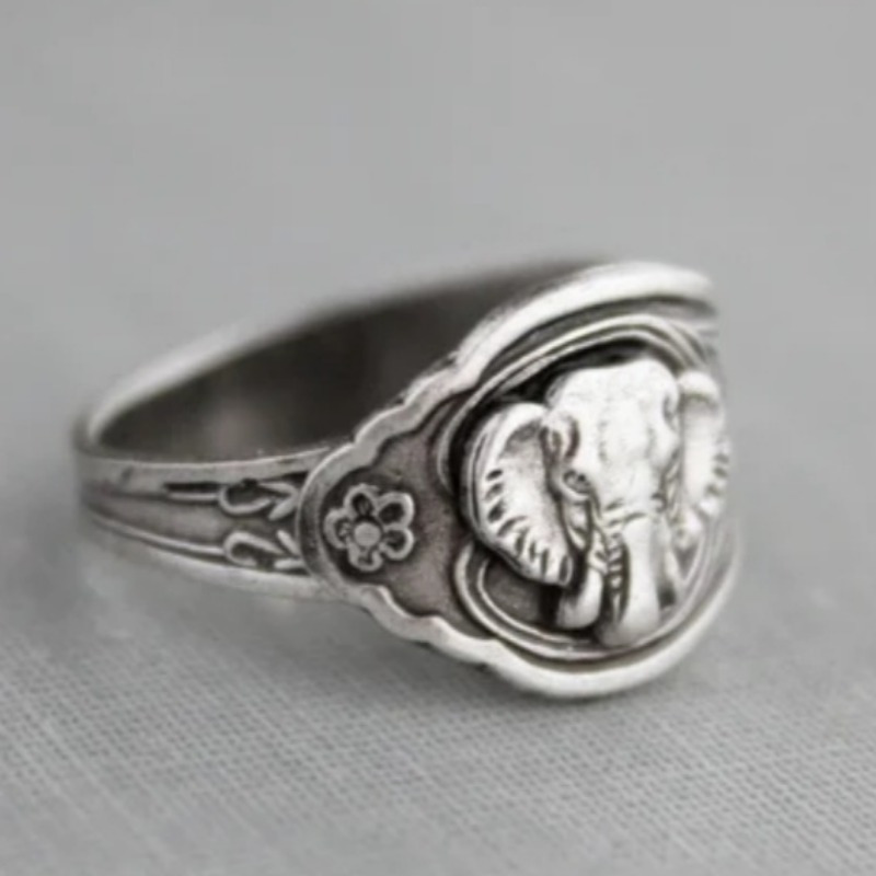 Vintage Elephant Spoon Ring for Casual Attire & Gifting