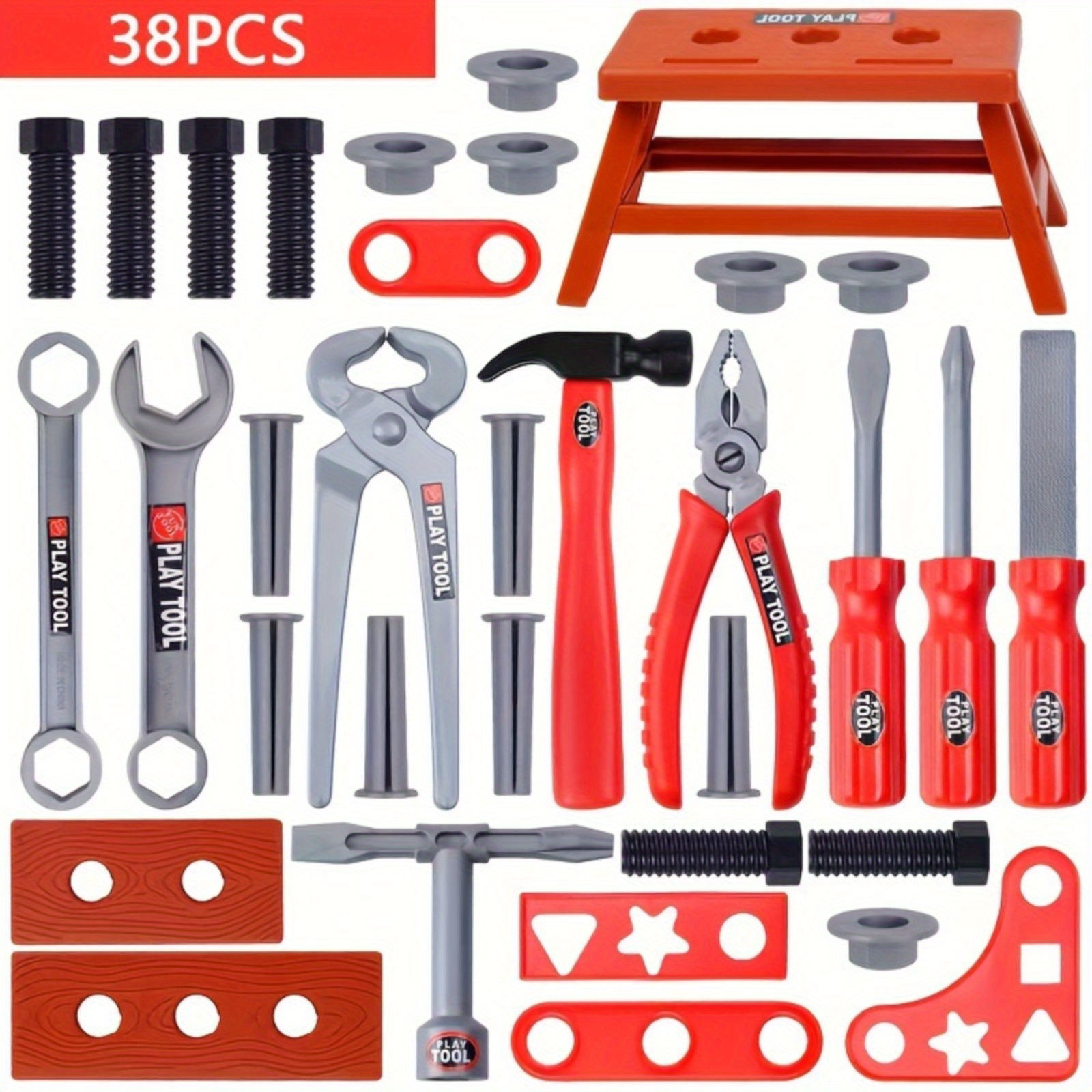 TEMU Plug-in Toys Children's Simulation Tool Set, Educational Pretend Game Construction Kit, Simulation Toys, Tool Toys Ideal Christmas Gift For Boys