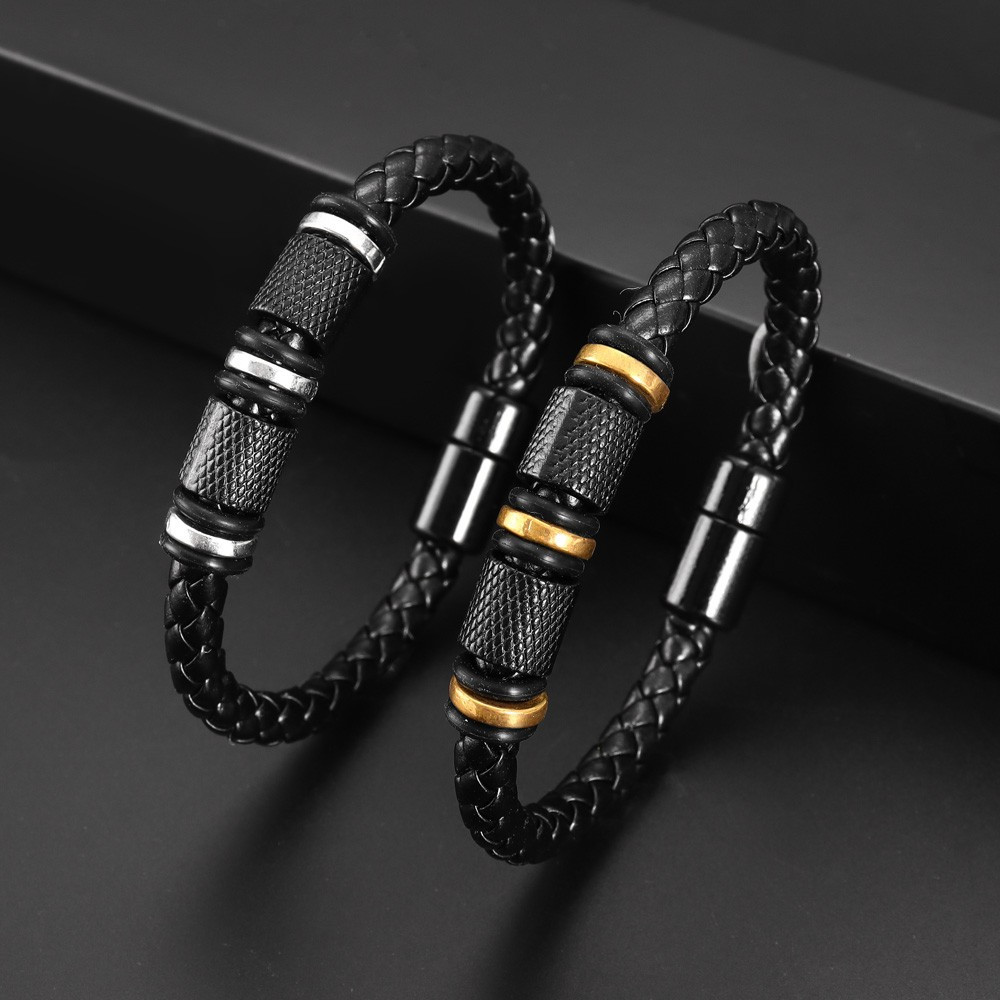 

Stylish Men's Faux Leather Bracelet - & , 's Gift