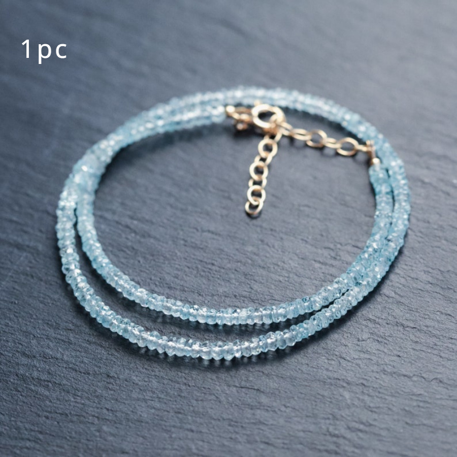 TEMU Aquamarine Choker Necklace – Elegant Stone Statement For Women'