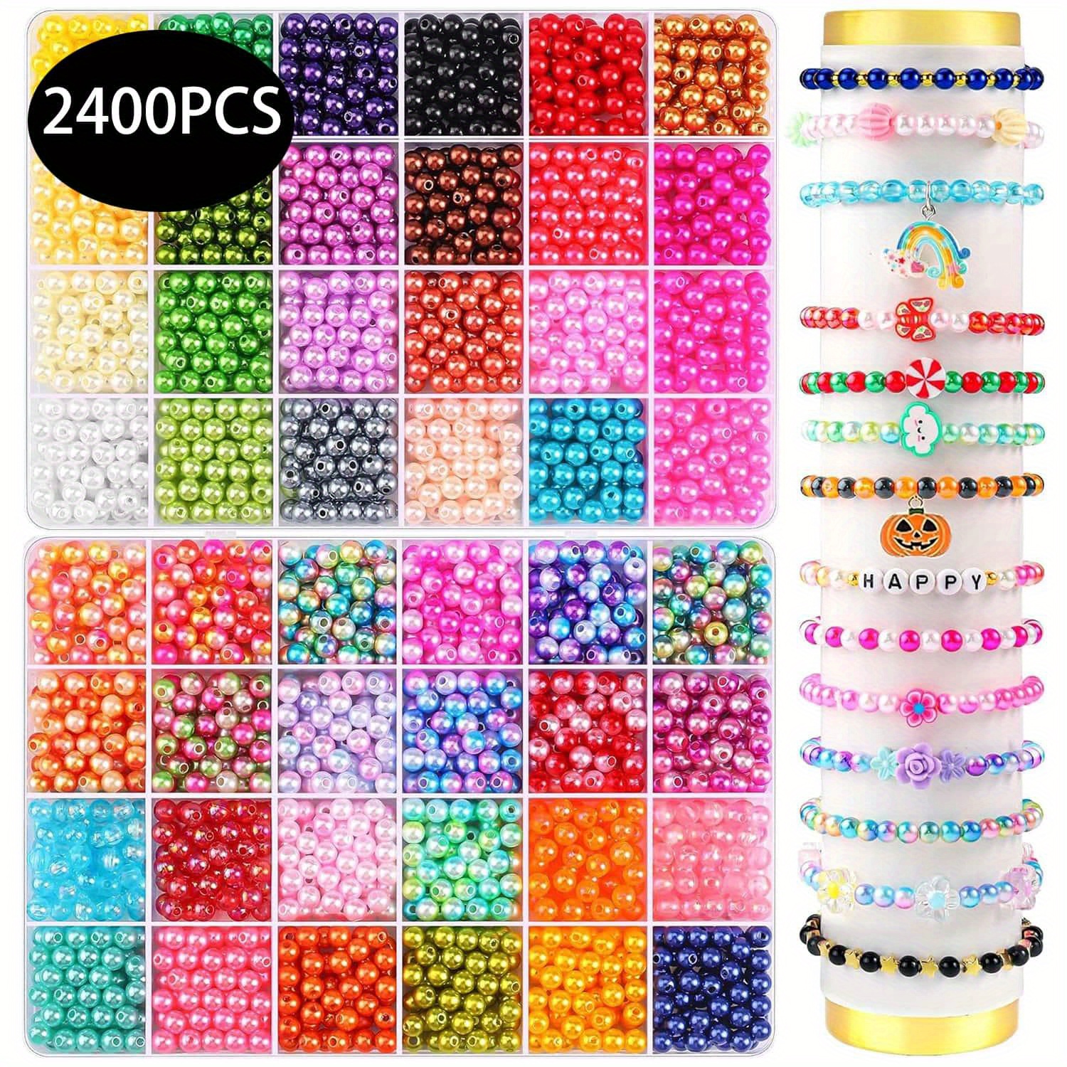 

2400pcs Christmas- Making Kit - 6mm Imitation In 48 , For Bracelets & , No Needed, Craft Supplies