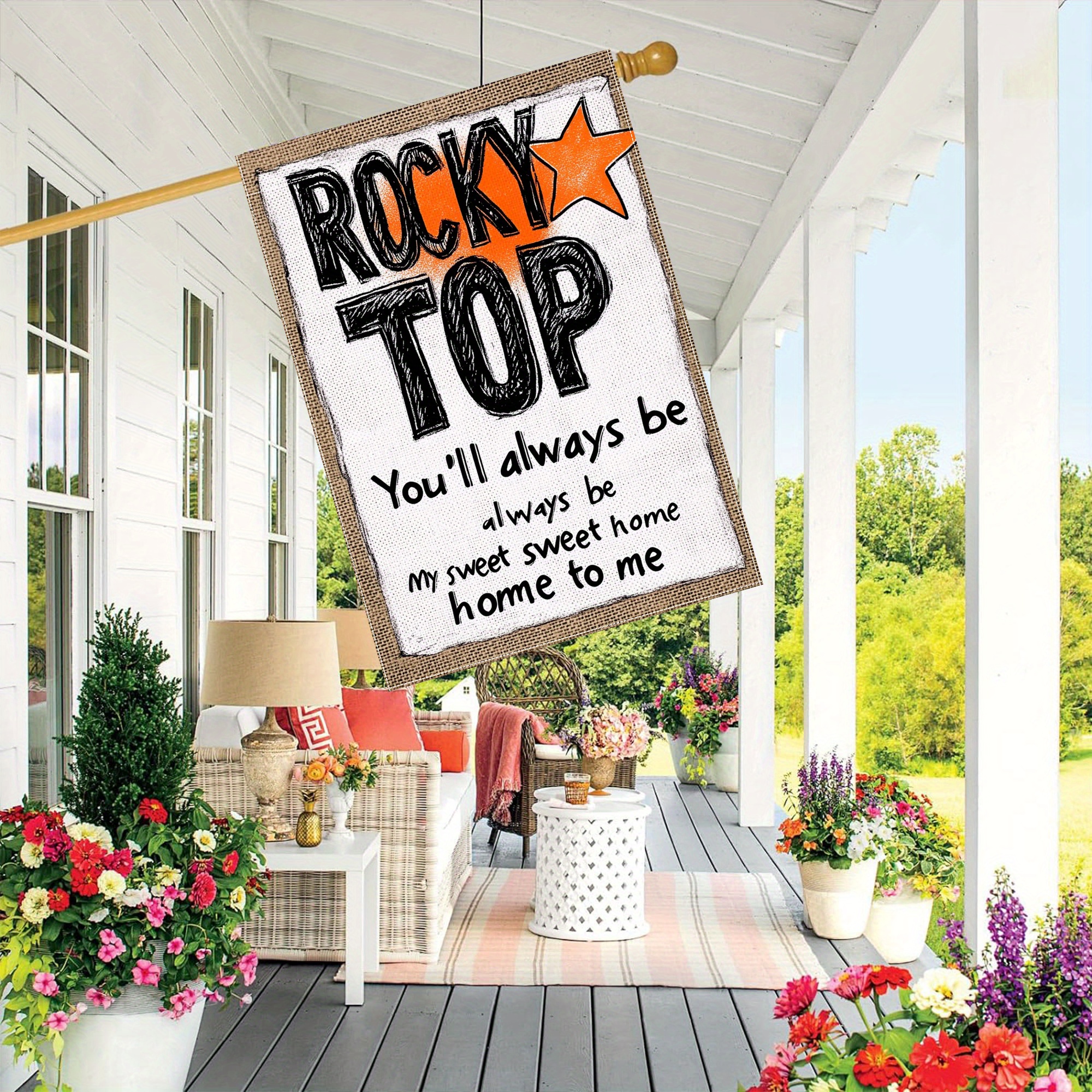 

1pc Top Themed Polyester Garden Flag - 28x40" Double-sided Decorative Outdoor Flag For Yard, Lawn, And Patio - Weather-resistant, No Electricity Needed