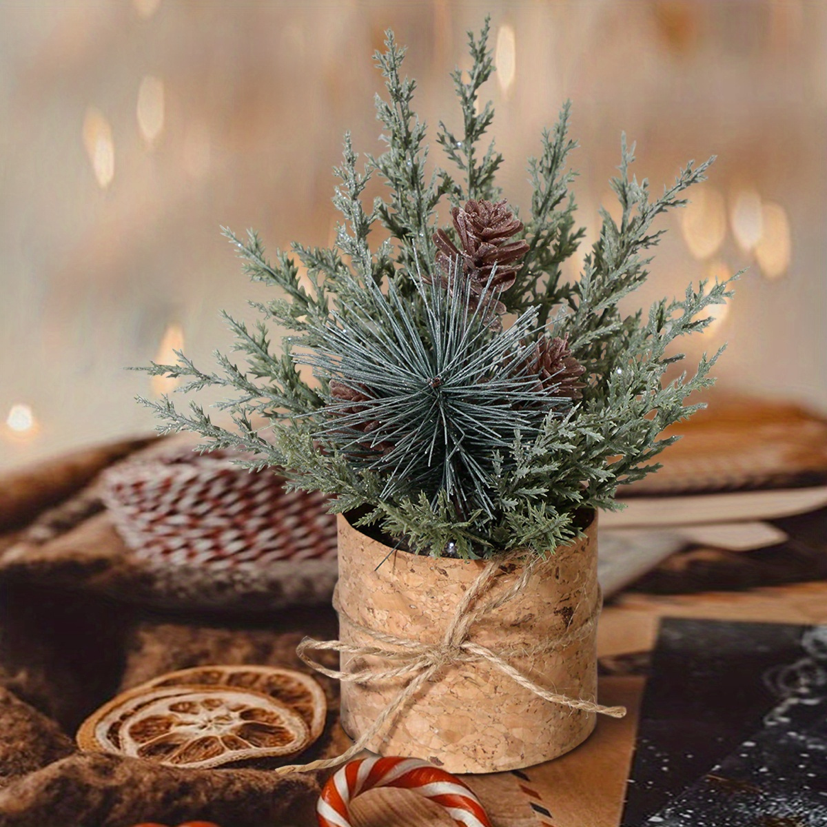 Artificial Pine Cone Potted Plant - 1pc/2pcs * Pine Needle Arrangement with  Grass * in Black Plastic Pot, Durable PP & PE Material * Indoor & Outdoor  Decor, Home, Garden, Restaurant, Living Room, ...