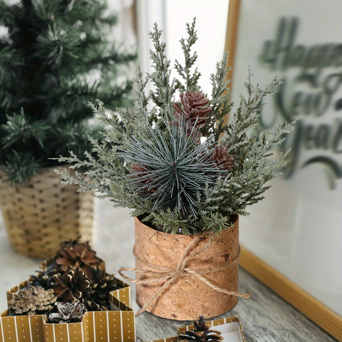 artificial pine cone potted plant 1pc 2pcs pine needle - Temu United Arab  Emirates