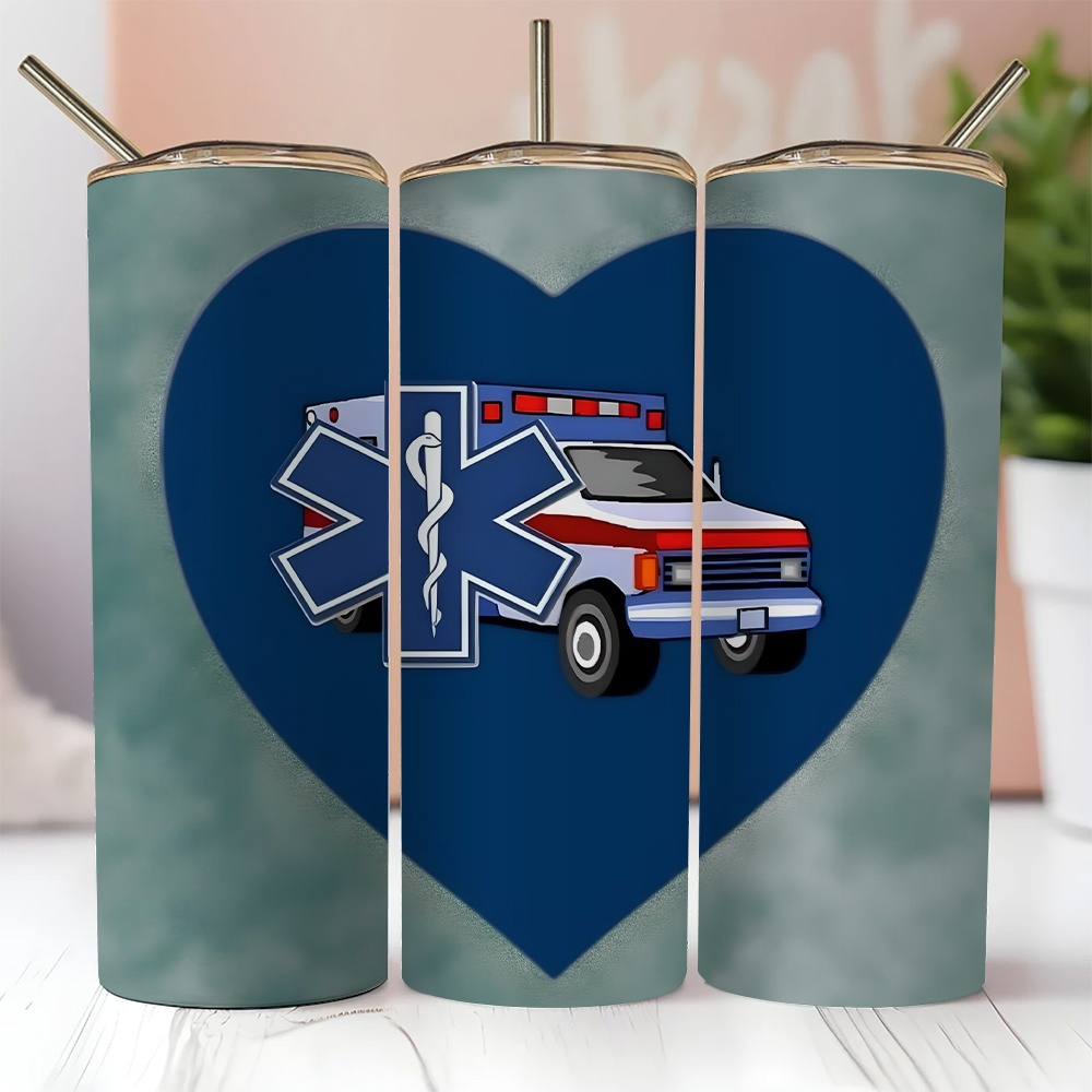 

20oz Stainless Steel Tumbler With Emergency Medical Theme - Vacuum Insulated, Scratch Resistant, Pvc Free, Hand Wash Only - Ideal Gift For Family And Friends