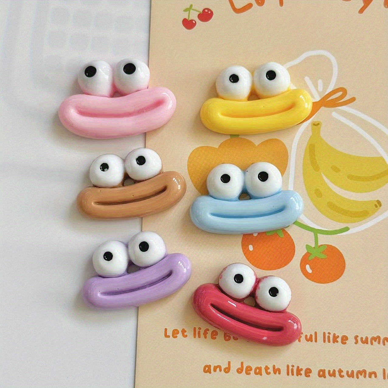 6pcs Quirky joyful Face Refrigerator Magnets - Colorful, Playful Designs for Kitchen & Office Decor - Durable Plastic, Oval Shaped - Ideal for Fridges, Whiteboards - Fun Home & Office Decoration, Perfect Gift, Fridge Magnets