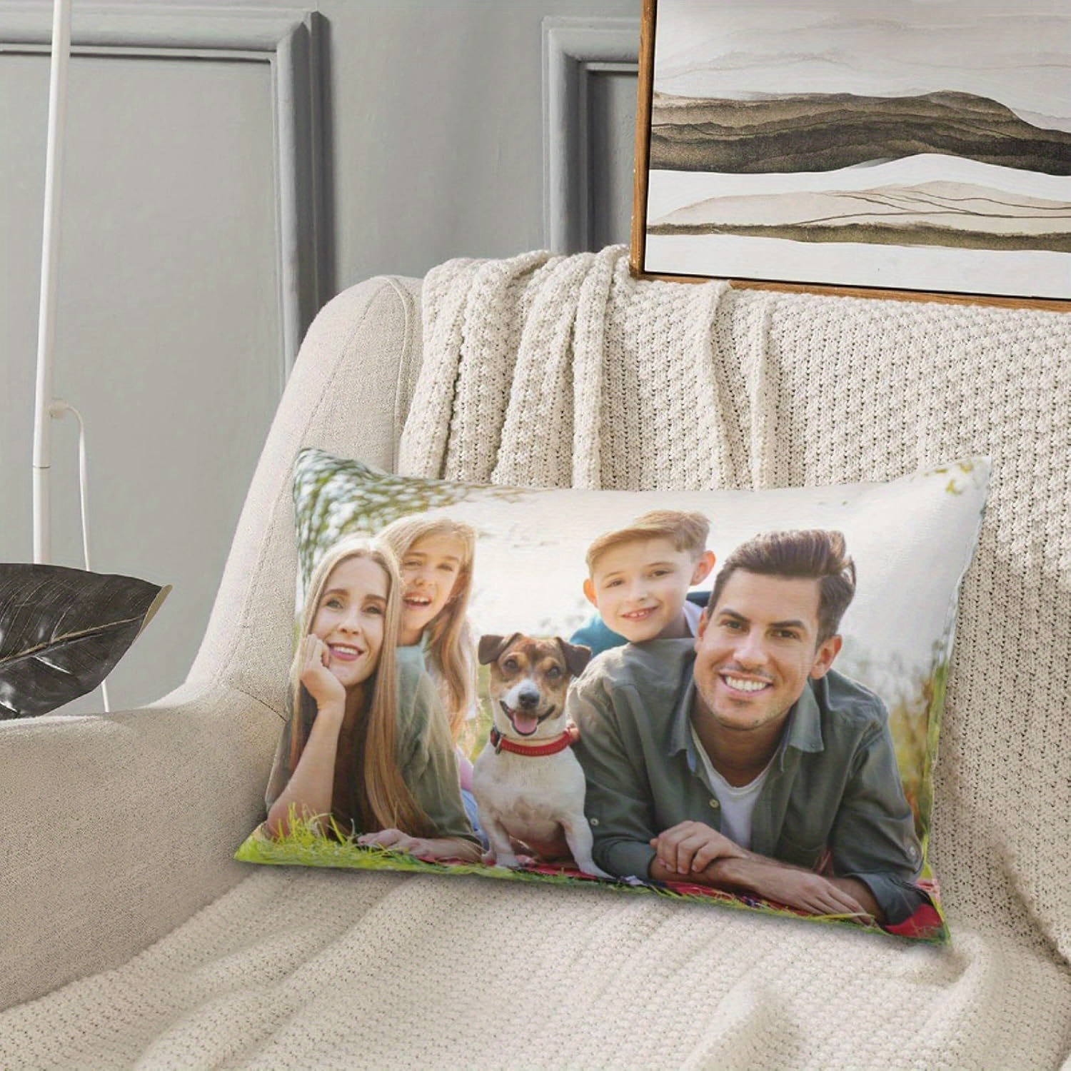 

Personalized Throw Pillow Cover Featuring A Photo Collage, Ideal For Gifts On Like Christmas And Birthdays, Showcasing Pictures And Messages Of Family, Kids, Couples, Or Pets.