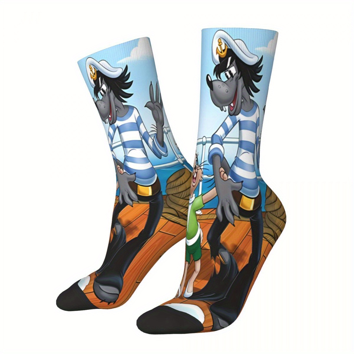 

3d Printed Cartoon Socks: Men's Novelty Socks With Full- - Hand Wash Or