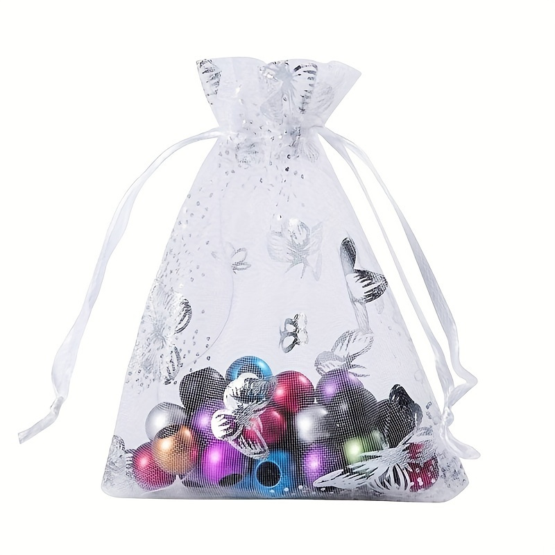 

50pcs Elegant Organza Drawstring Gift Bags - Jewelry, Party Favors & Wedding Supplies - 3.5x4.7" Ideal For Candy & Samples