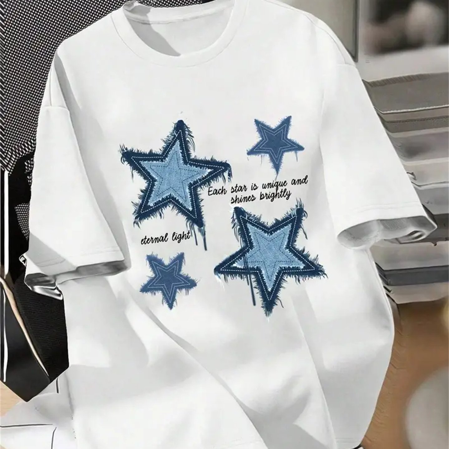 

Men's T-shirt, Men's Personality, Creative Star Print, Men's Outdoor Casual Top, Comfort And Fashion Coexist