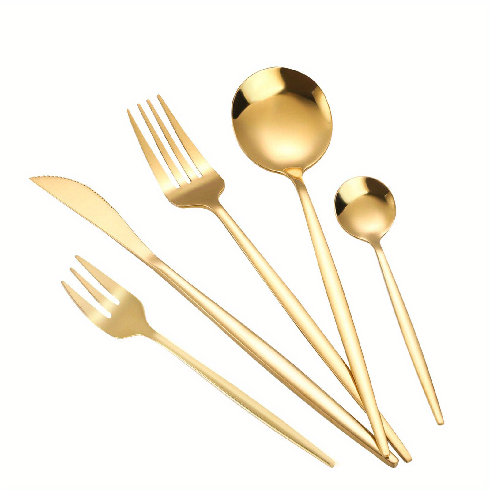 

90-piece Pack/ Set Gold & Silverware 410 Stainless Steel Flatware Set Dishwasher Safe