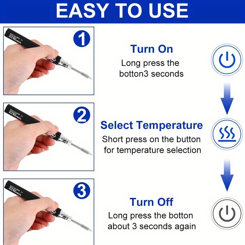 portable mini usb soldering iron kit wireless 8w welding pen rechargeable battery aluminum alloy diy electronics repair tool set cordless soldering iron kit Product details 4