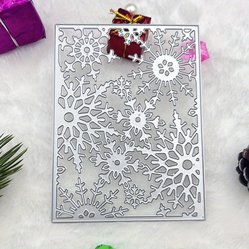 

[christmas]1pc Christmas Snowflake Metal Die Cuts, Frame Cutting Dies Cut Stencils For Diy Scrapbooking Album Decorative Embossing Paper Dies For Card Making