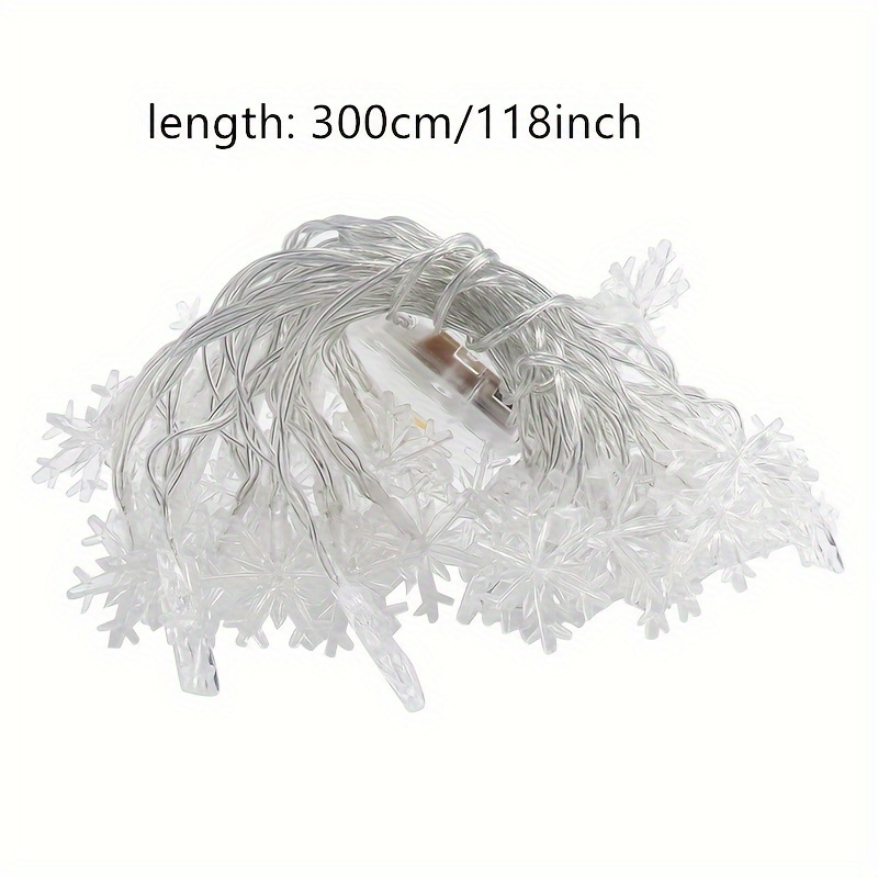 1pc 300cm 118 1inch snowflake string lights battery powered high quality plastic street area lighting with snowflake design   christmas new year thanksgiving decor batteries not included festive lighting winterthemed decor durable plastic lights Product details 4