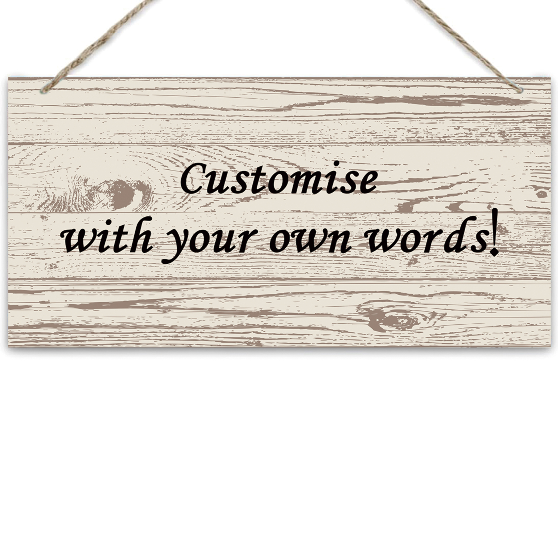 

Custom Engraved Wooden Door Sign - With Light Brown Grain, , Door Hanging Decor