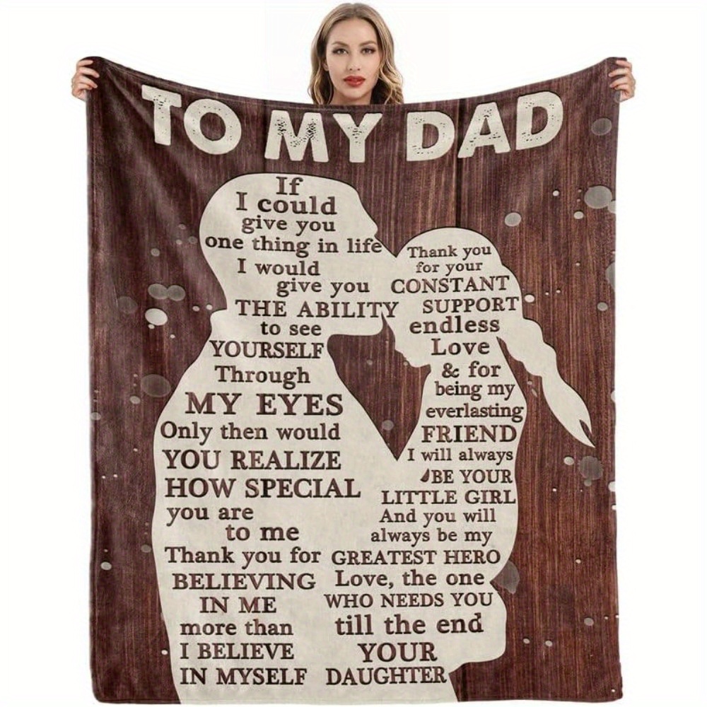 

Fathers Day To Gifts From Daughter For Dad Birthday Valentines Day Bday Gift Ideas For Dads Father Husband Men Him Unique Gifts Personalized Throw Blanket