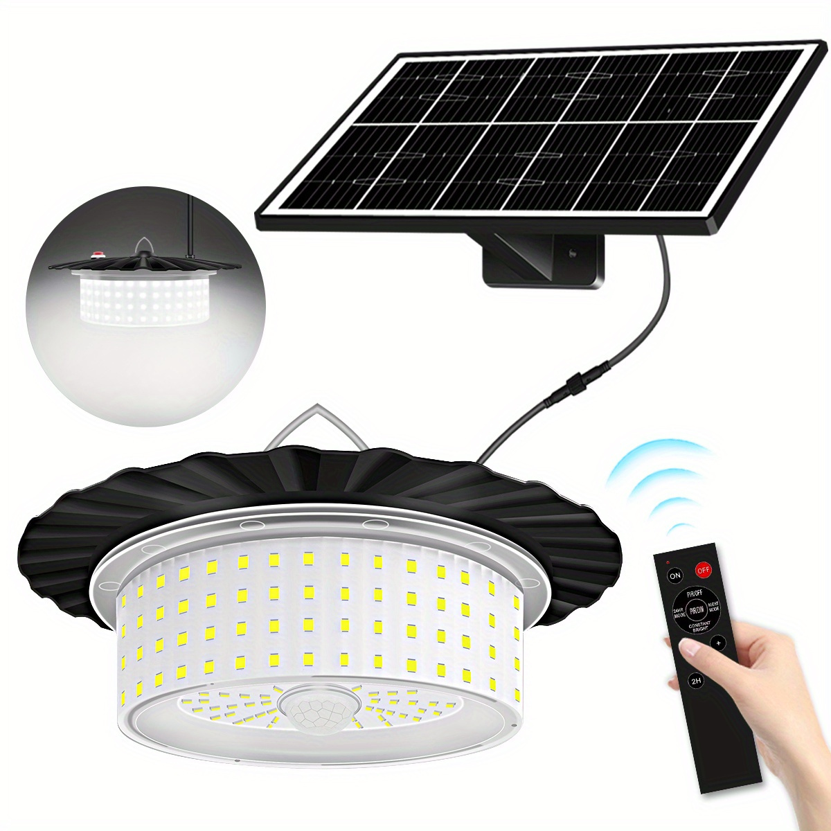 TEMU Suitable For Indoor And Outdoor Use, Featuring 244 Leds, A 5-mode Solar Motion Sensor, And A Remote Control, Lumen1200