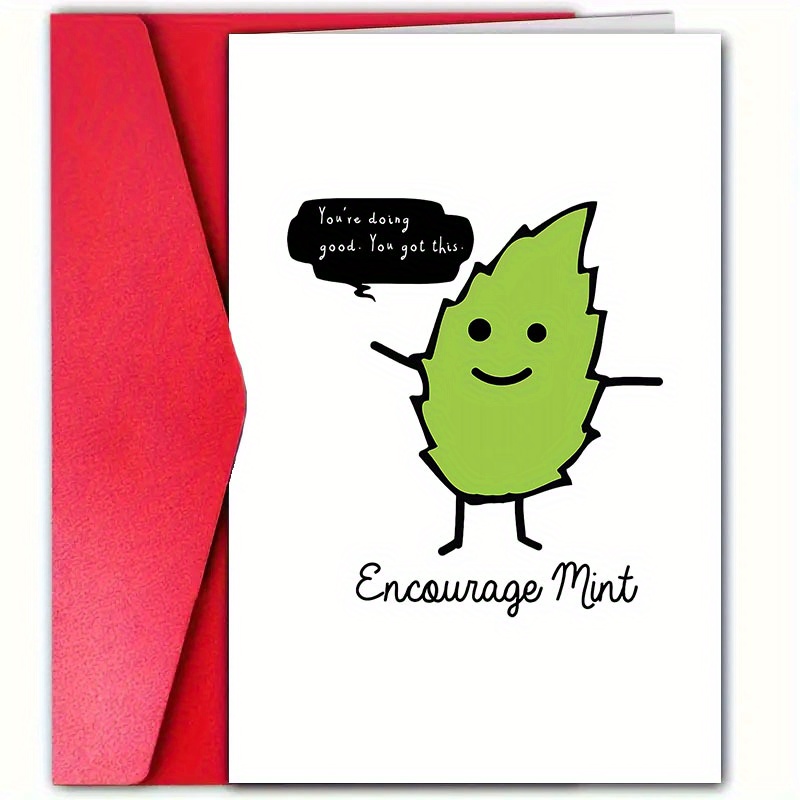 

1pc Encouragement Greeting Card With Envelope - Get For Anyone, Inspirational Message, Brave And Creative Person, Healthy And Proud, Heartfelt Paper Card For All Occasions