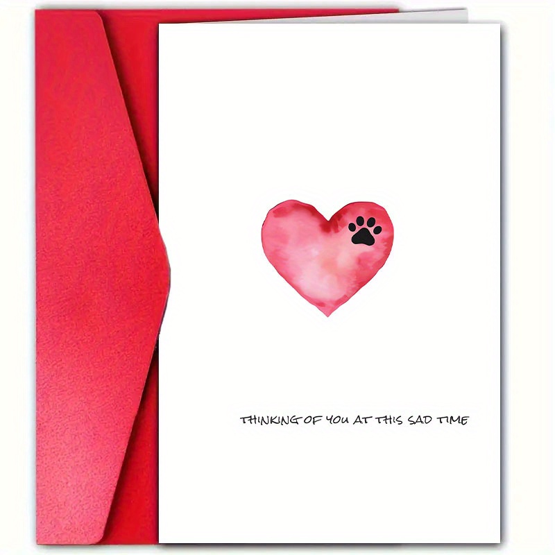 

Minimalist Sympathy Card With Envelope (4.7"x7") - Perfect For Pet Loss, Bereavement & Thinking Of You Notes