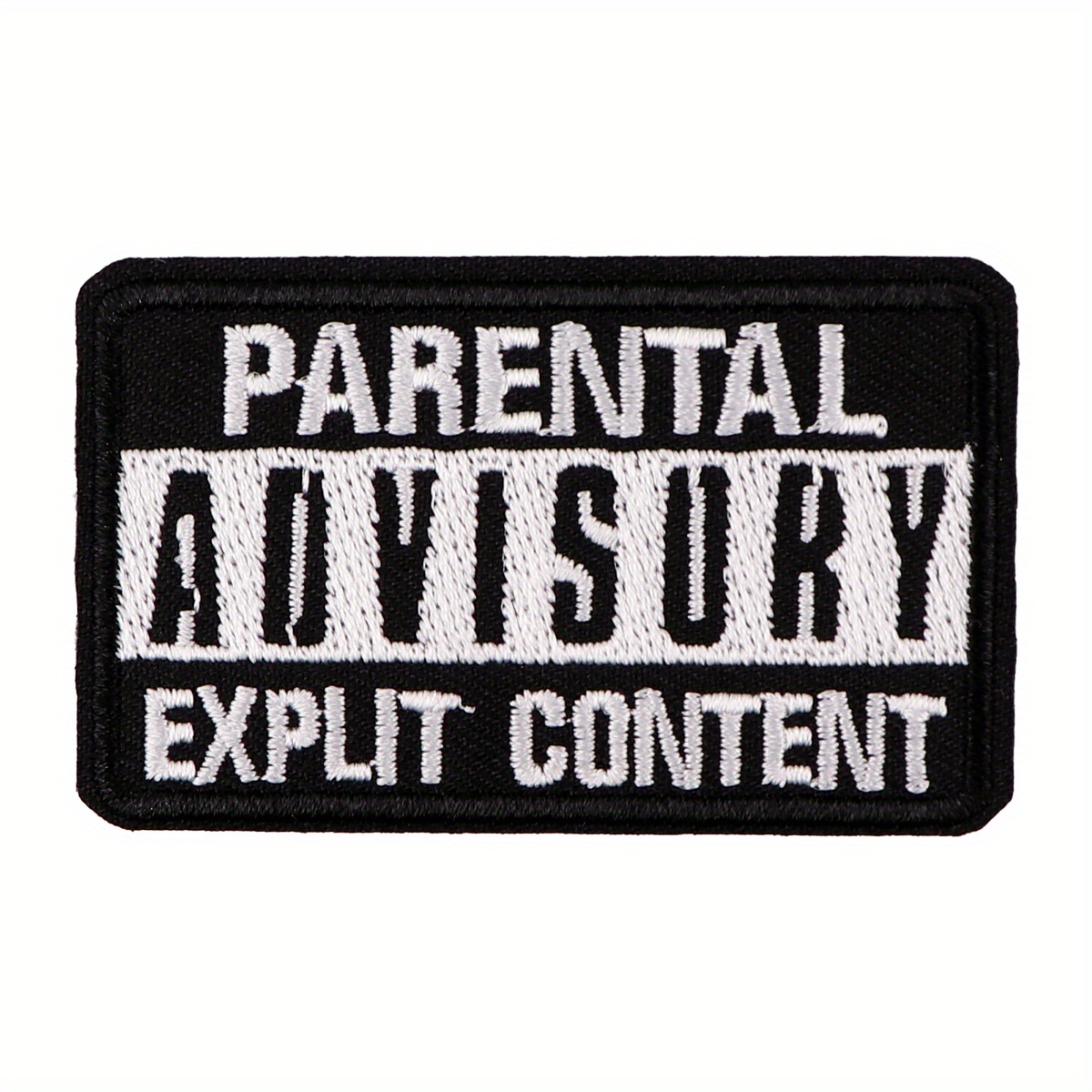 1pc Parental Advisory Explicit Content Cartoon Embroidered Patches Applique Patches Sticker Sewing Clothing Hat Denim Badges Iron On T-shirt Accessory