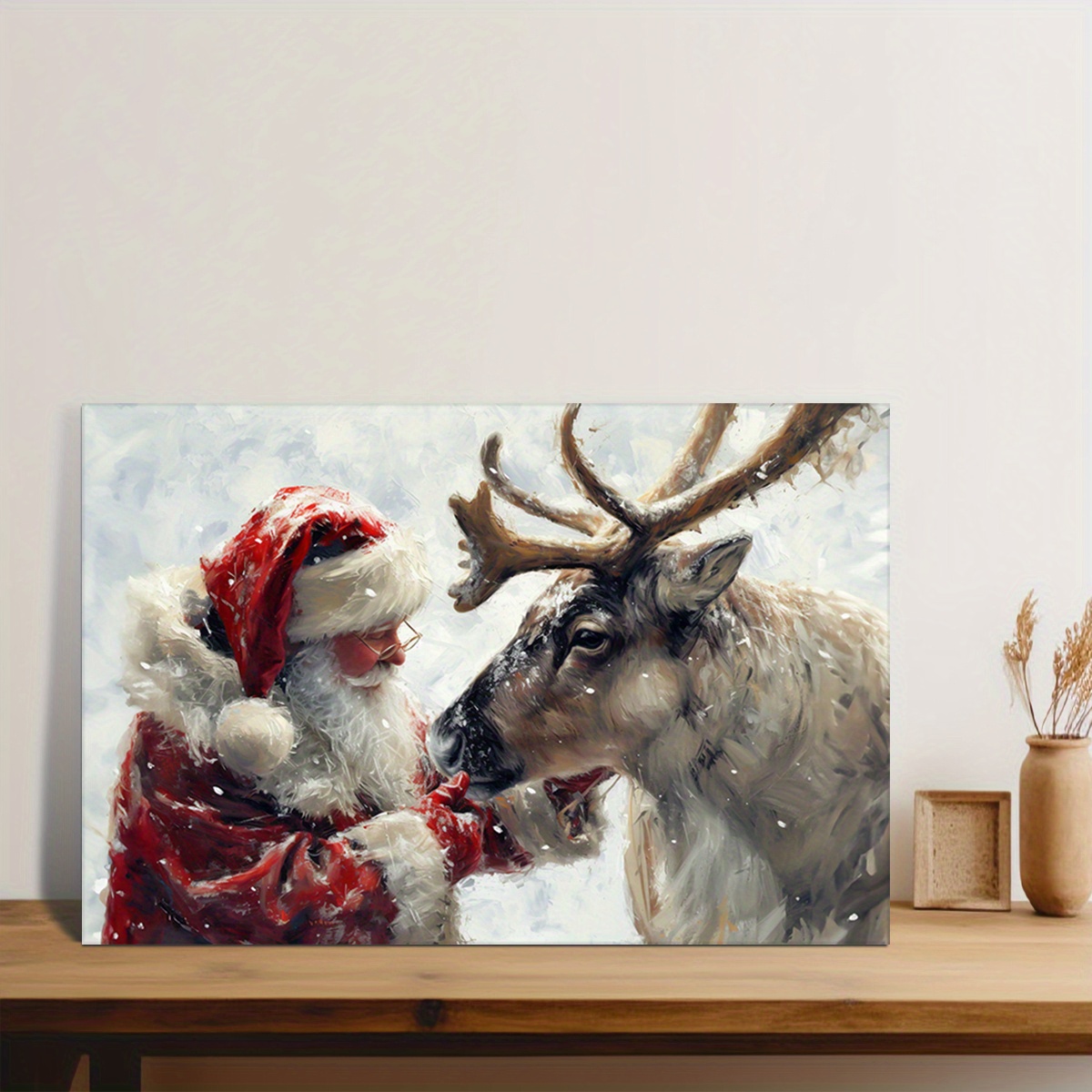 

1pc Wooden Painting - Christmas Decoration Painting And Painting, Decor For , Restaurant, , , , , - Ready To