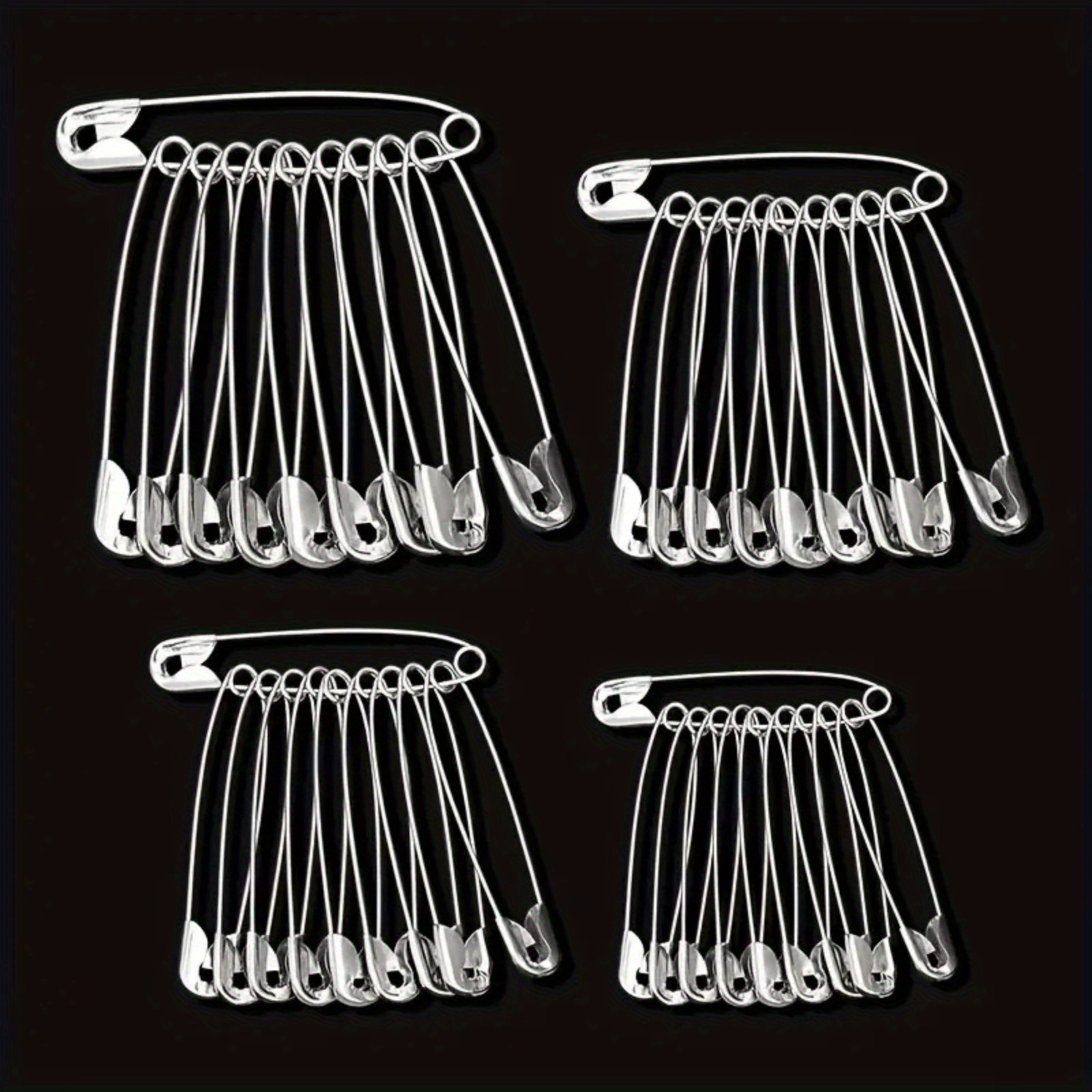 

50pcs Assorted Safety Pins Sturdy Metal Rust Resistant Large Pins Brooch For Diy Handmade Apparel Accessories