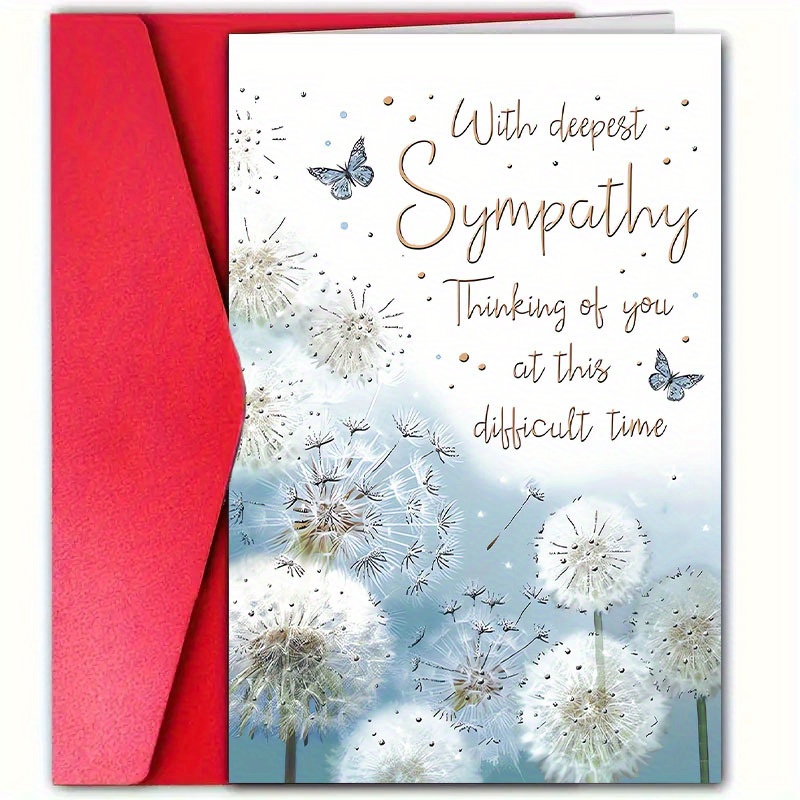 

1pc Premium Paper Sympathy Greeting Card With Envelope For Bereavement Condolence - Universal Sympathy Thoughtfulness Card For Anyone Experiencing Loss Or Grief - Compassionate & Support