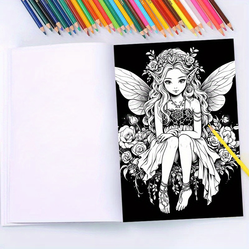 Fantasy Fairy Coloring Book 22 Pages Teens Adults Art Craft