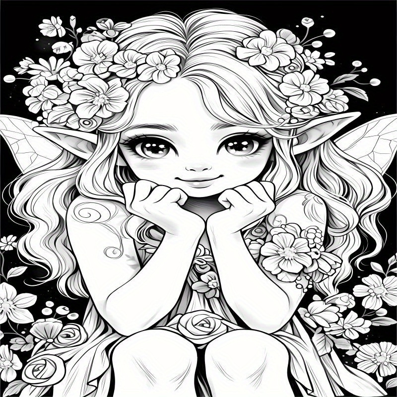 Fantasy Fairy Coloring Book 22 Pages Teens Adults Art Craft