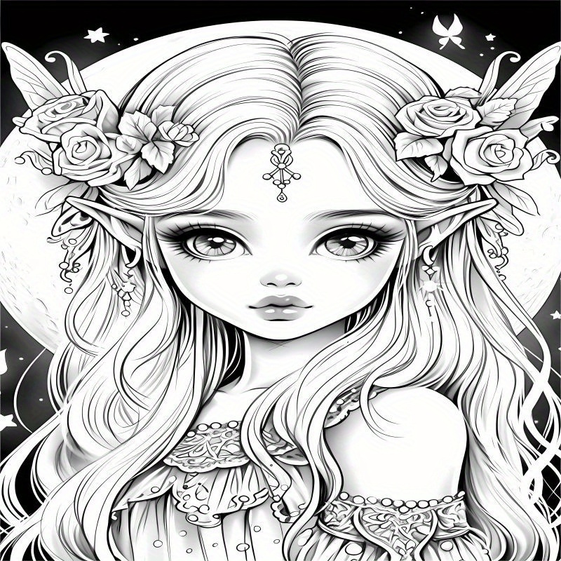 Fantasy Fairy Coloring Book 22 Pages Teens Adults Art Craft
