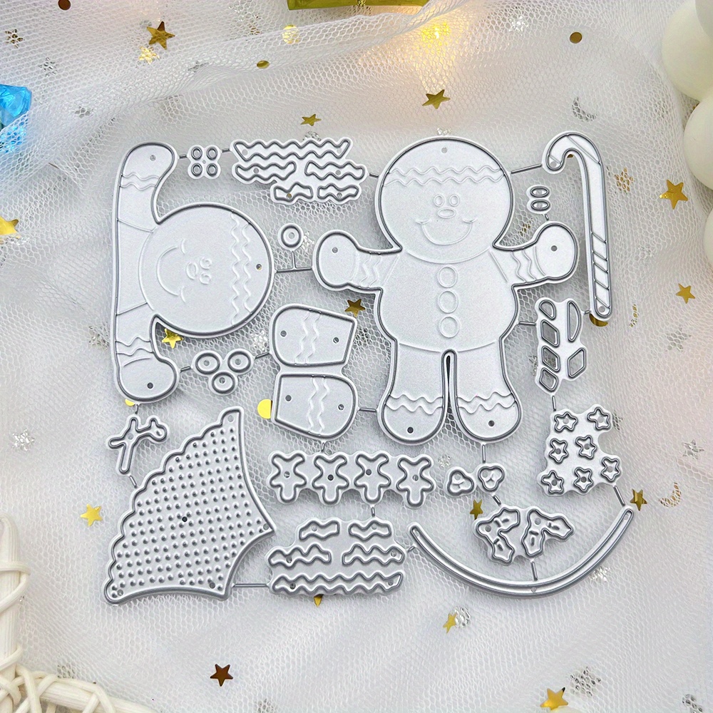 

1pc Gingerbread Man Christmas Metal Die Cuts, 3d Card Making Stencils, Diy Scrapbooking Album Decor, Personalized Holiday Embossing Craft, Festive Greeting Card Making Supplies For All Occasions