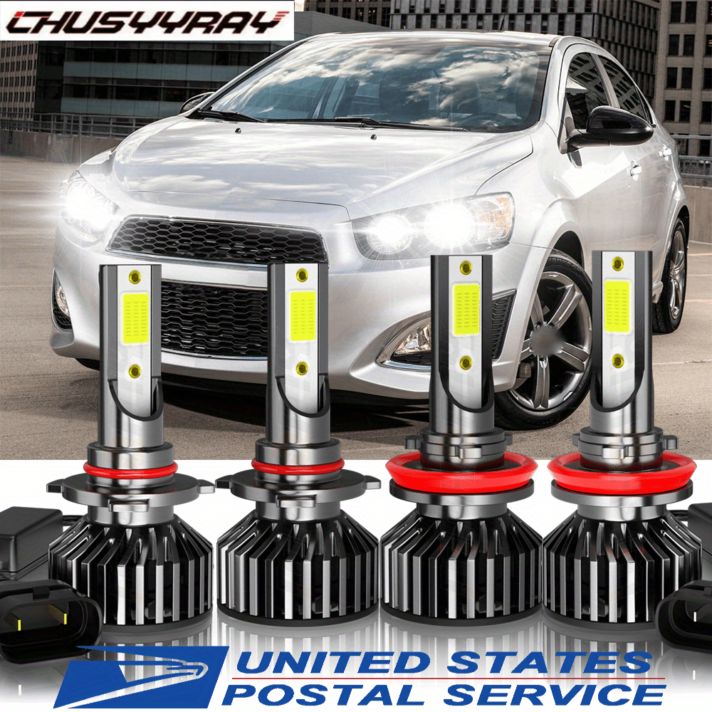 

4pcs Led Headlight Bulbs 9005 H11 Fit For 2012-2020 Year 70w 6000k Cold White 27000lm